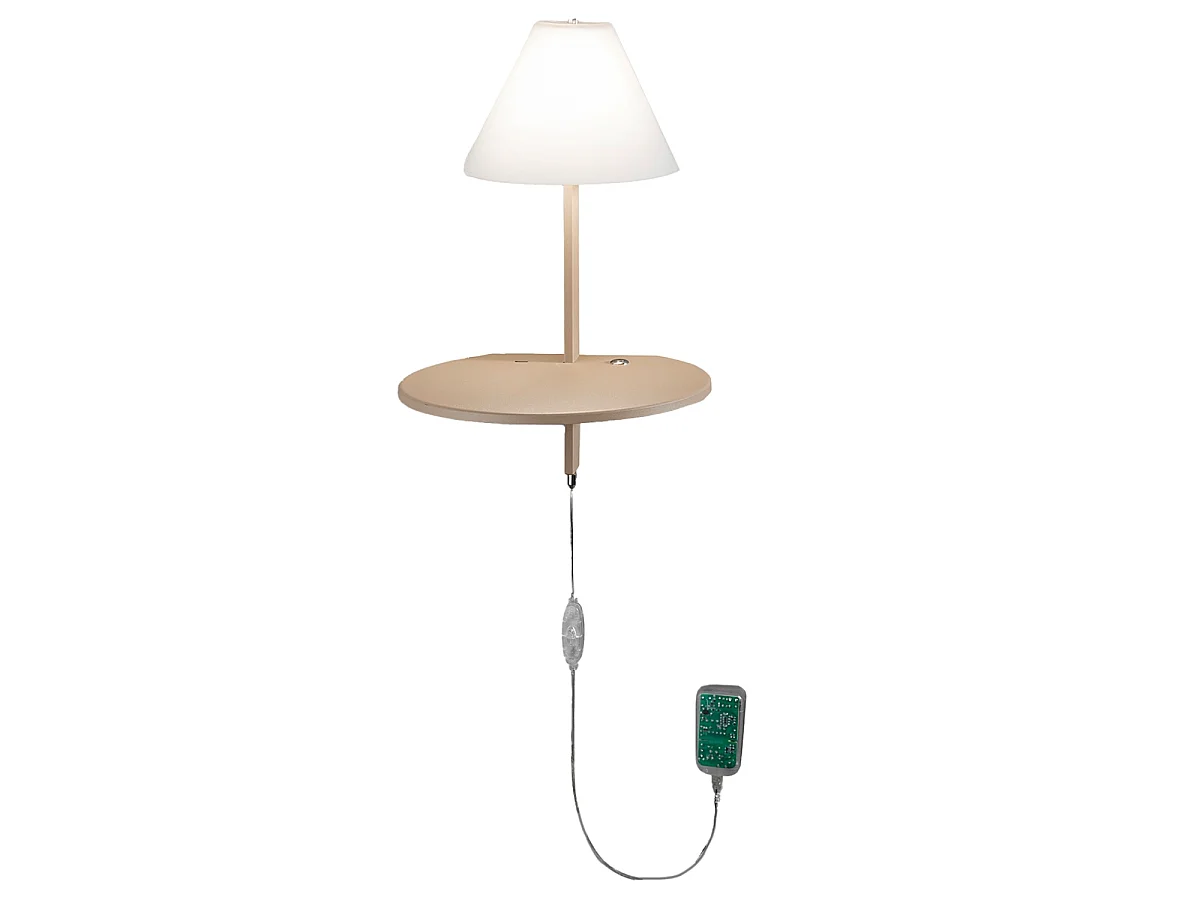 Lámpara de pared LED con regulador y USB para dormitorio Goodnight - Gris paloma