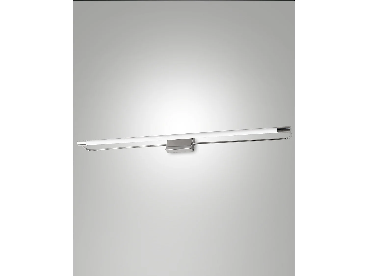 Candeeiro de Parede Modelo Rapallo LED 20W 2240lm 3000K Cromado, Estrutura em Metal e Metacrilato, IP44, Classe 1, Dimensões de 80x8x5cm