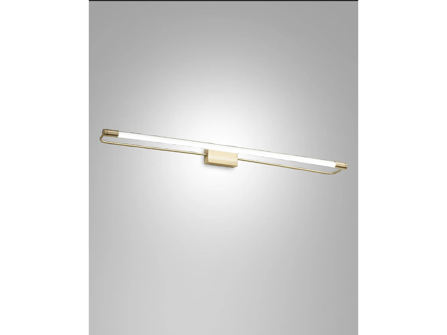 Applique Murale Led Rapallo 20 W 2240 Lm 3000 K, Structure En Laiton Satiné, Métal Et Méthacrylate, Ip44, Classe 1, Dimensions 80 X 8 X 5 Cm
