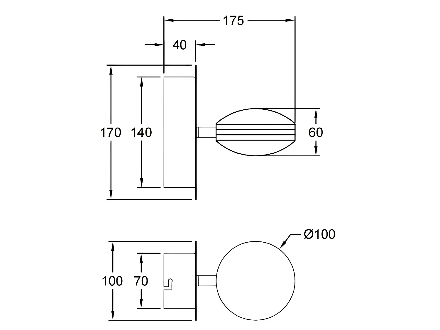 Candeeiro de Parede Mill, Metal e Metacrilato, Níquel Acetinado, LED Integrado 16W, Luz Quente 3000K, 1510 lm, IP20, Código 3253-21-178