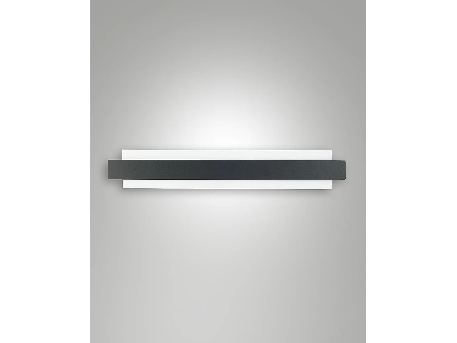 Lámpara de pared LED integrada Regolo 21W 2150lm 3000K Metal y cristal Color negro Diseño moderno Regulable Corte de fase IP20 Clase 1