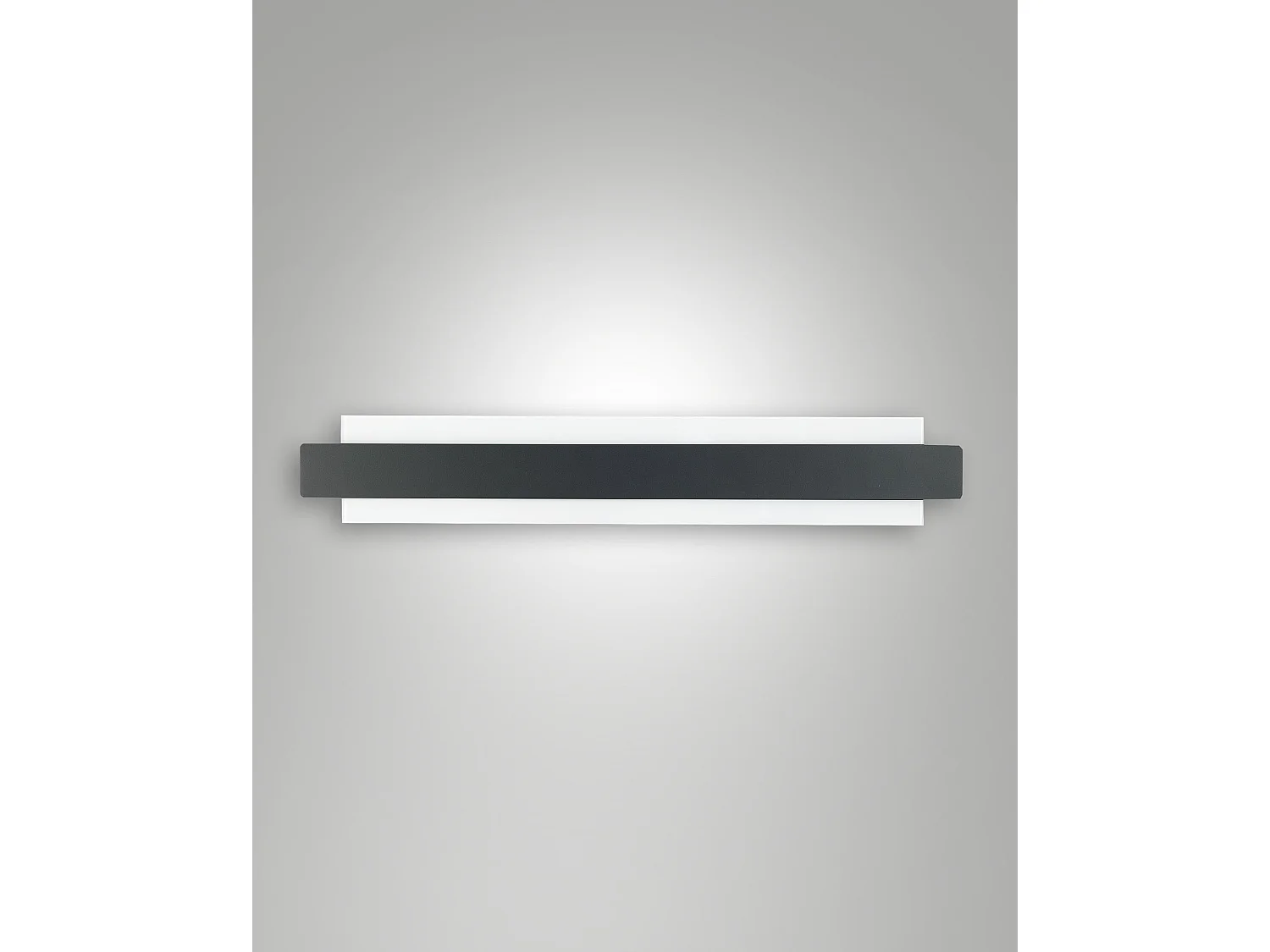 Regolo Candeeiro de Parede LED Integrado 21W 2150lm 3000K Metal e Vidro Cor Preto Design Moderno Regulável por Corte de Fase IP20 Classe 1