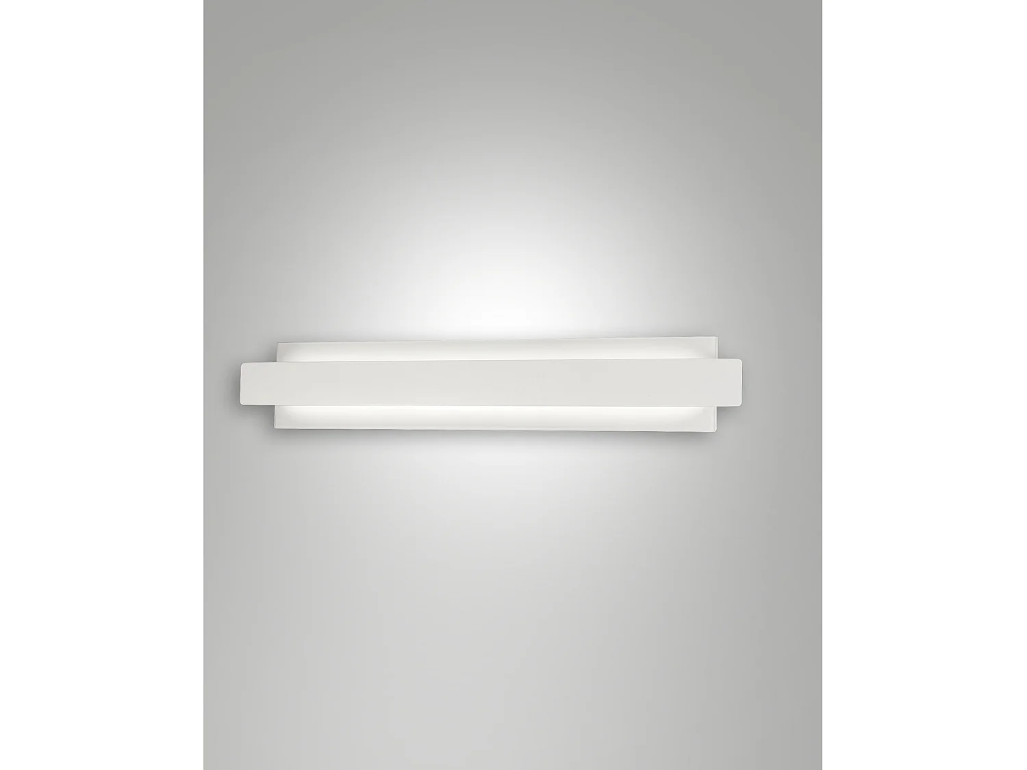 Lámpara de pared LED integrada Regolo 21W 2150lm 3000K Metal y cristal Color blanco Diseño moderno Regulable Corte de fase IP20 Clase 1