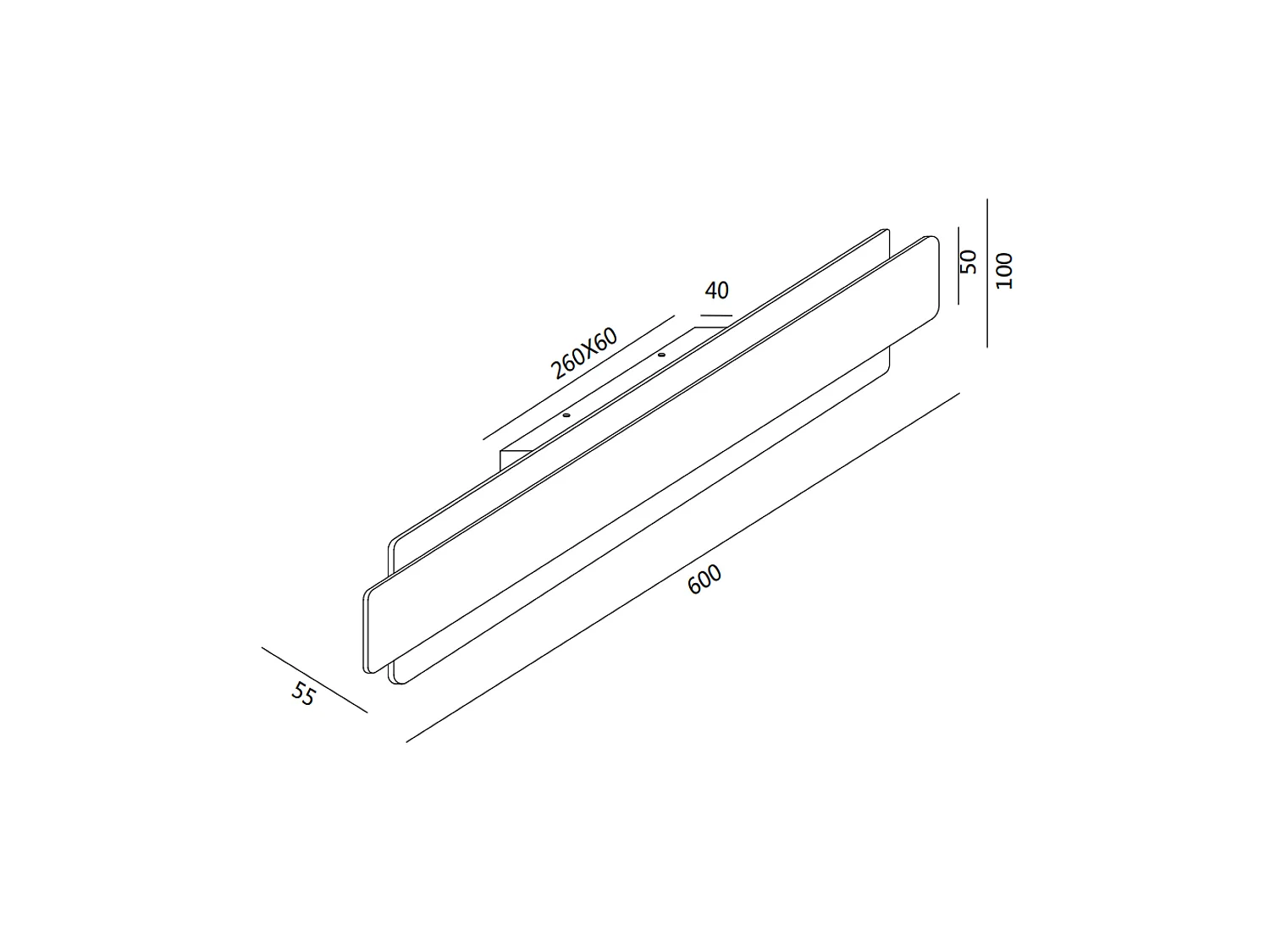 Lámpara de pared LED integrada Regolo 21W 2150lm 3000K Metal y cristal Color blanco Diseño moderno Regulable Corte de fase IP20 Clase 1