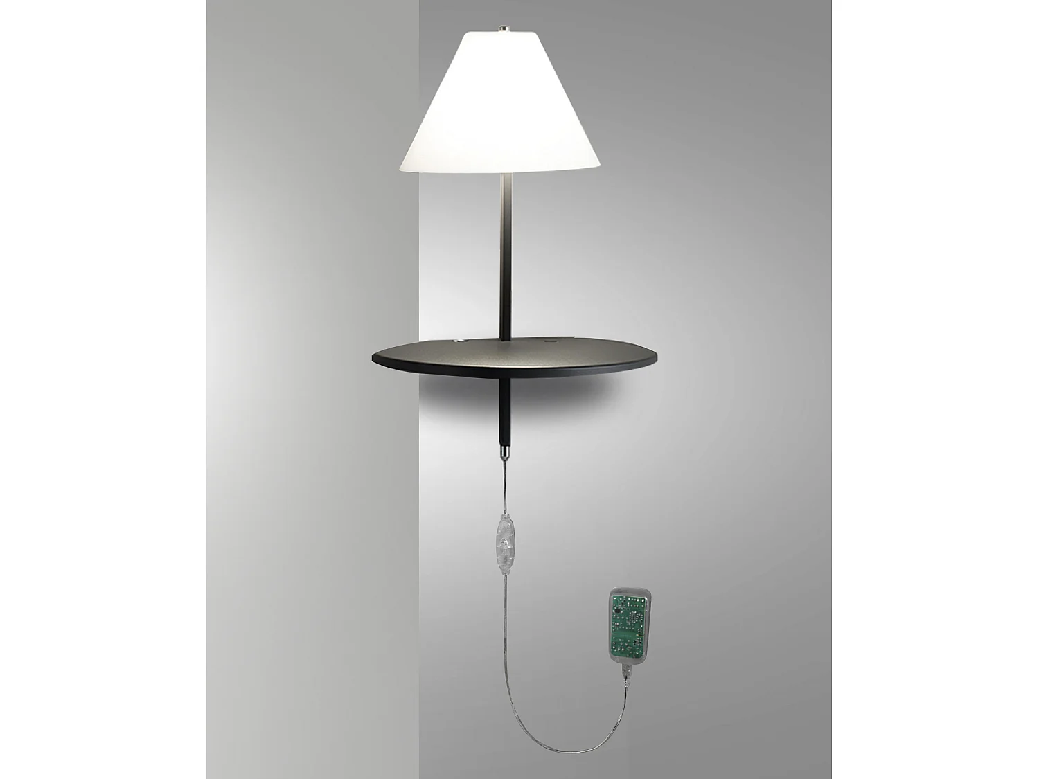Lámpara de pared LED con regulador y USB para dormitorio Goodnight - Antracita