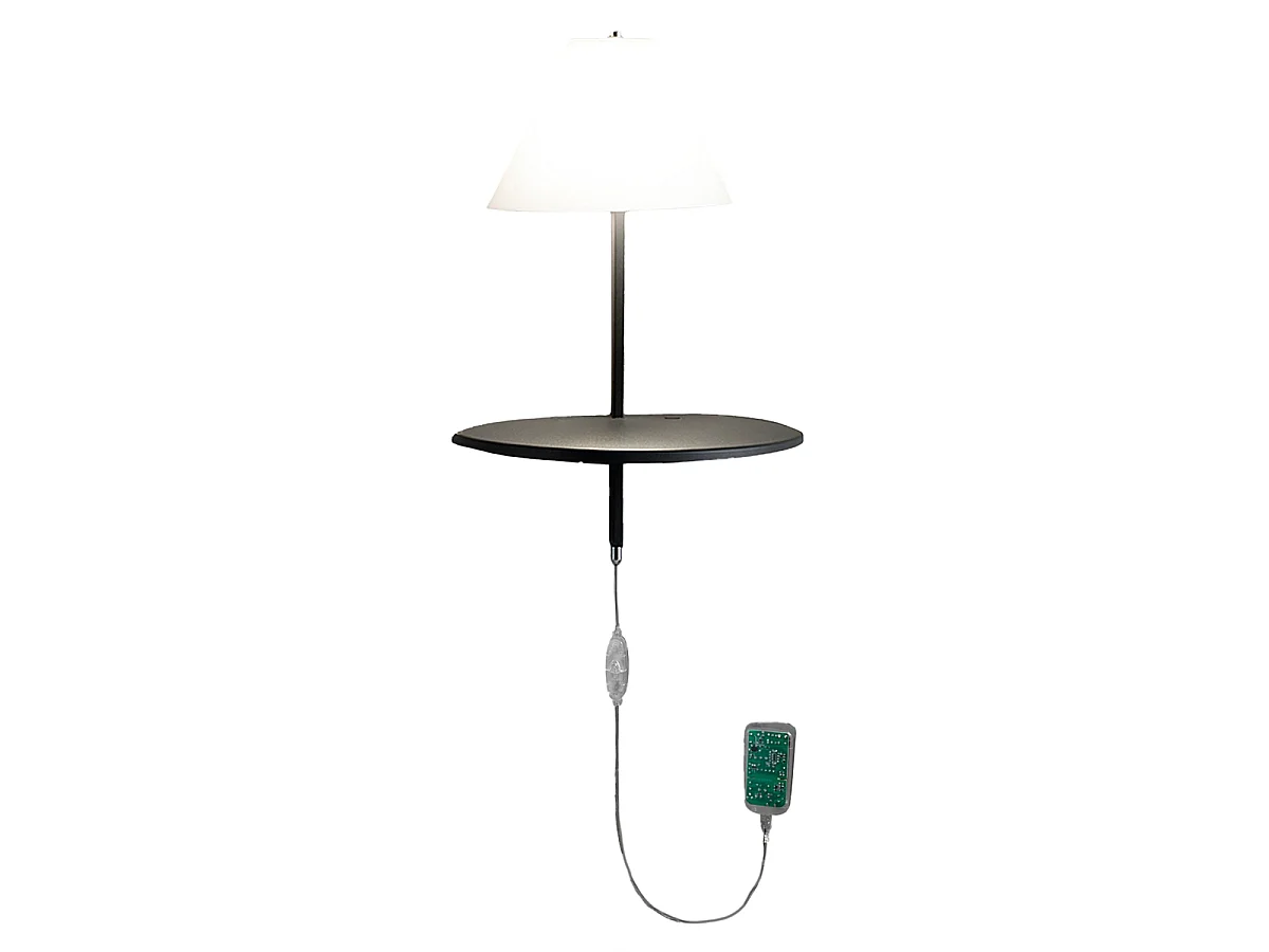Lámpara de pared LED con regulador y USB para dormitorio Goodnight - Antracita