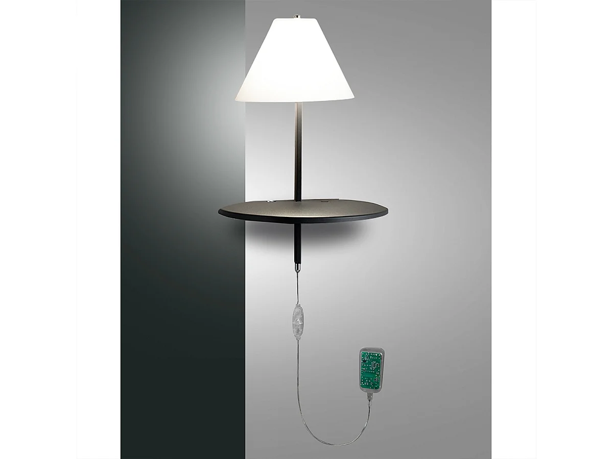 Lámpara de pared LED con regulador y USB para dormitorio Goodnight - Antracita