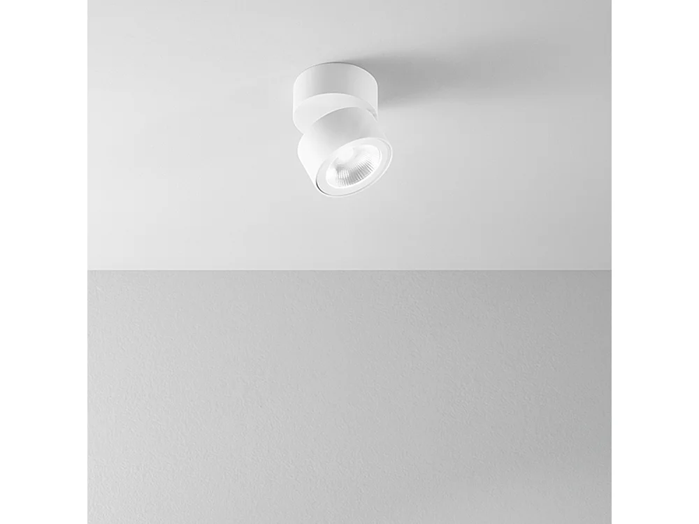 Verstelbare LED-spot in metaal, wit, 15W 900lm CCT met selecteerbare kleurtemperatuur 3000K/4000K/6000K, diameter 10,5 cm - Perenz