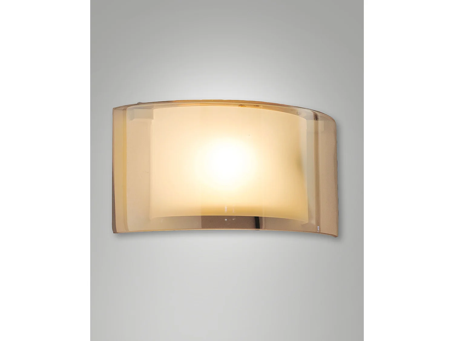 Applique Murale Alide 34 Cm Avec Structure En Métal Et Verre Ambré, Douille E27 40 W Ip20 - Design Élégant Et Moderne Pour Les Intérieurs