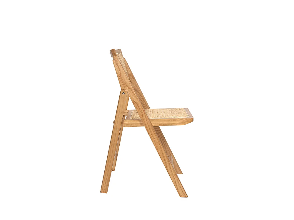 Paula - Chaise pliante en cannage et bois - Bois clair