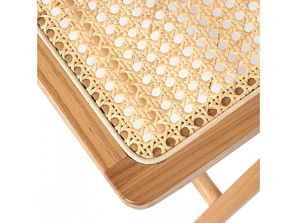 Paula - Chaise pliante en cannage et bois - Bois clair