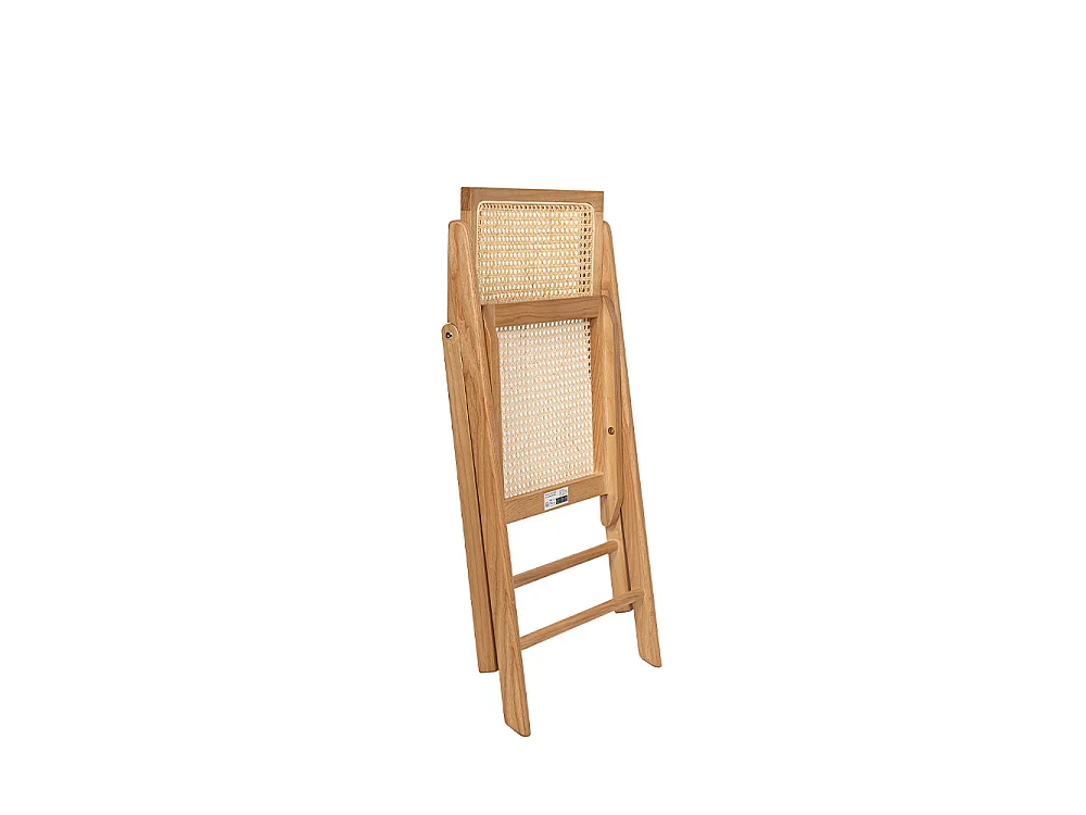 Paula - Chaise pliante en cannage et bois - Bois clair