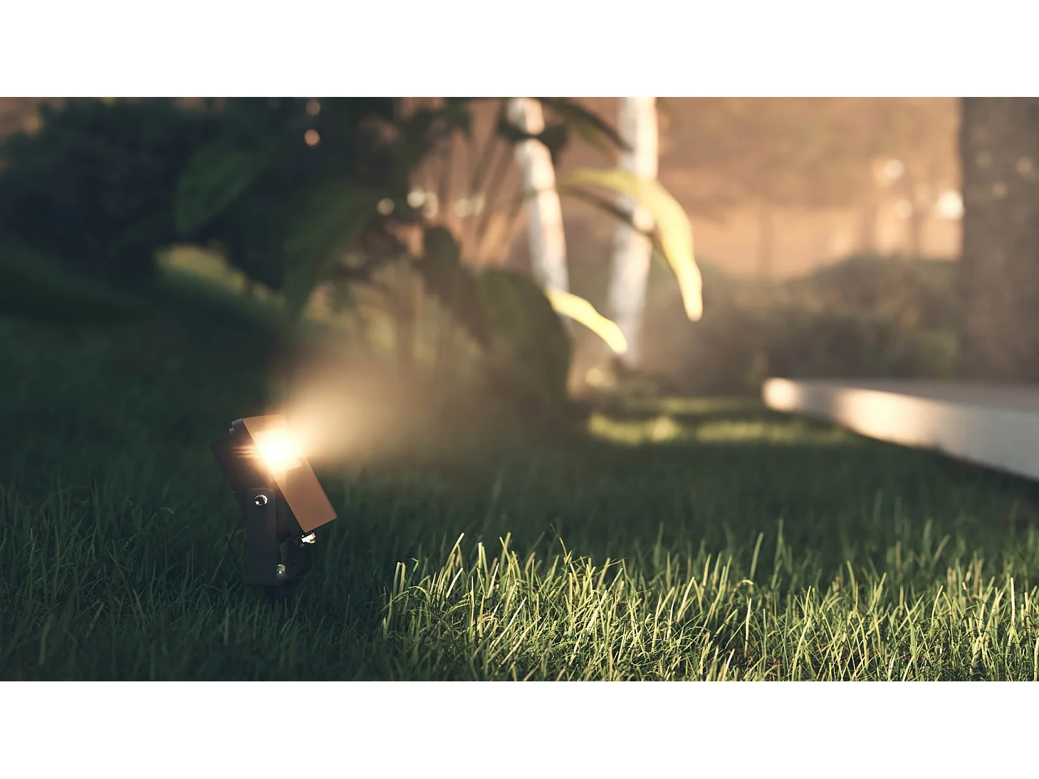 Sky 10W LED udendørs spotlight med 3000K/4000K/5000K, 115° farvetemperaturkontrol, matsort finish - Beneito & Faure