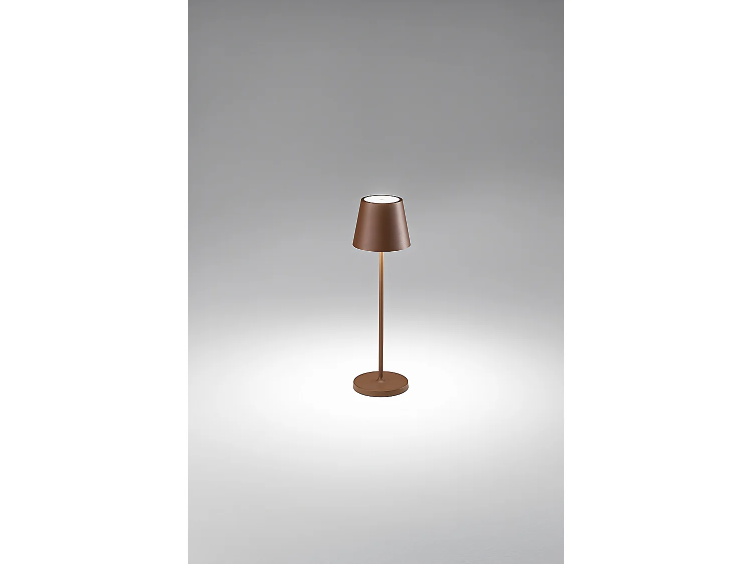 2W 3000K wiederaufladbare LED-Tischleuchte IP54 Serie 8124 Corten Color, modernes Metalldesign, dimmbar per Touch - Perenz