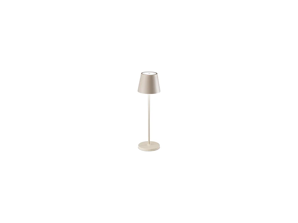 Wiederaufladbare 2W 3000K IP54 LED-Tischleuchte, Serie 8124, Sandfarbe, modernes Metalldesign, Touch-Dimmer - Perenz