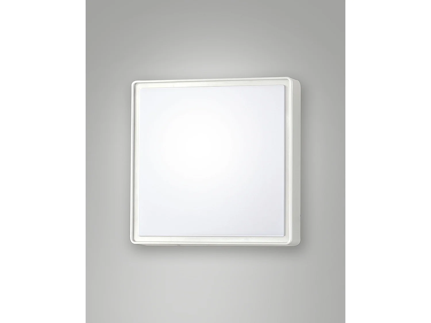 Oban Candeeiro de parede e teto IP65 em policarbonato branco, casquilho E27 máx 42W, design resistente para interior e exterior, código 3225-61-102