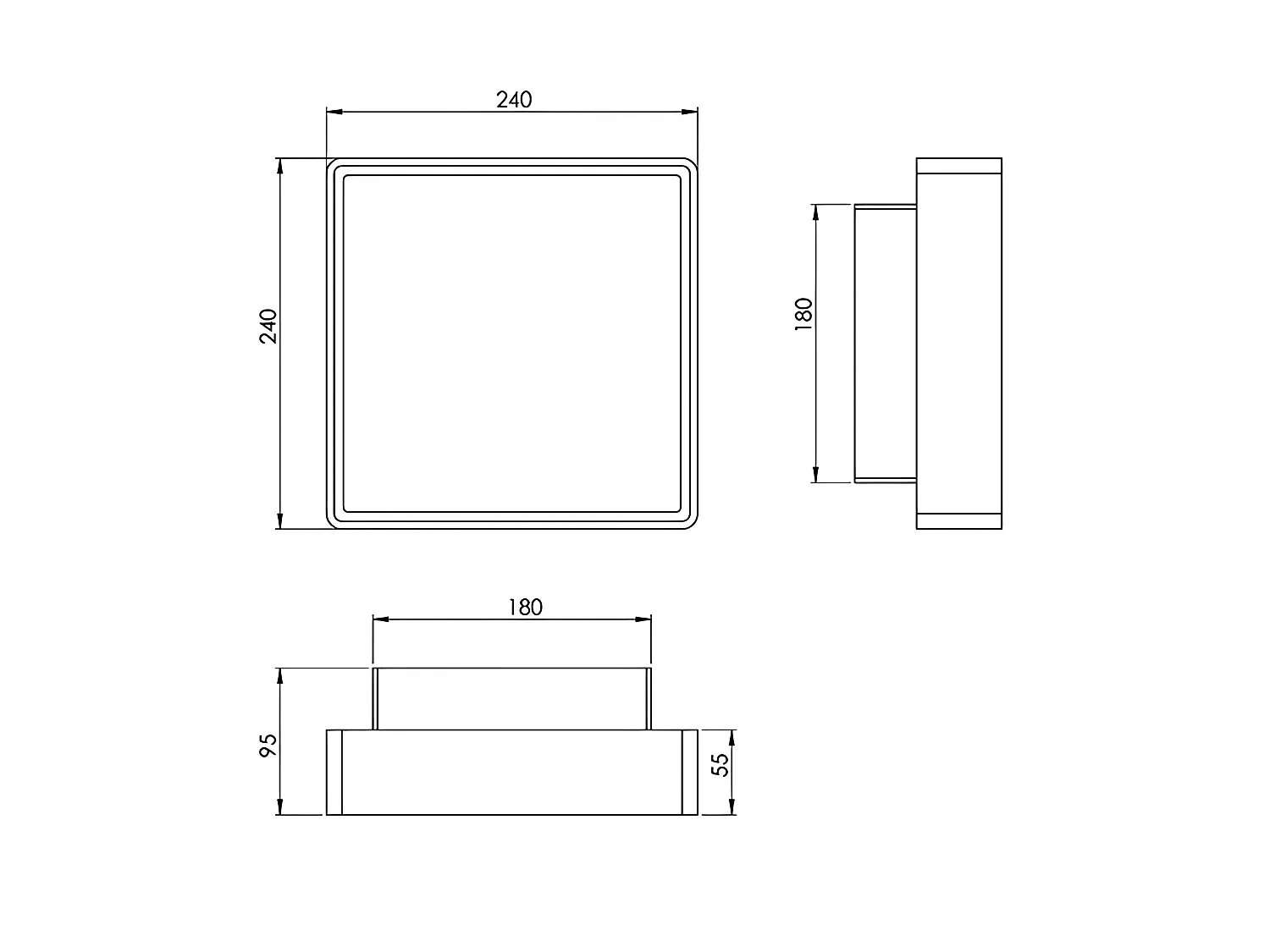 Oban Candeeiro de parede e teto IP65 em policarbonato branco, casquilho E27 máx 42W, design resistente para interior e exterior, código 3225-61-102
