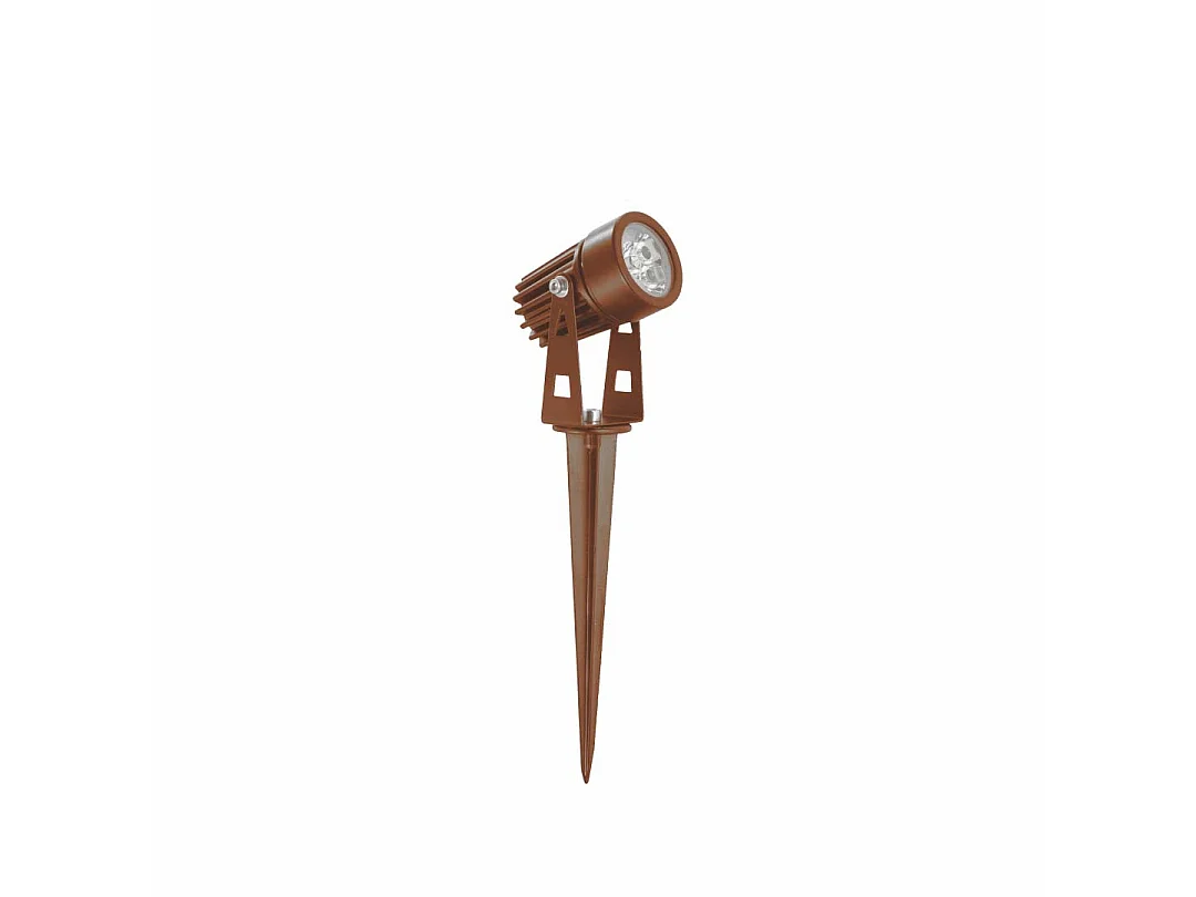 Proyector LED redondo mini para exteriores ZAS de 3 W, color Corten, 2200 K - Beneito & Faure para iluminación arquitectónica de alta calidad