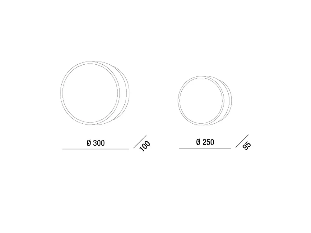 Hatton Plafonier LED 27W 3000K Branco em Policarbonato IP65 - Diâmetro 300mm - 3830 lm - Fabricado em Itália - Código de Artigo 3224-65-102