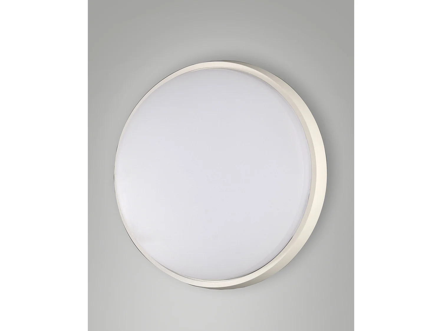 Olly Plafonier LED de teto em metal e policarbonato, luz quente 3000K, 30W, IP54, design circular minimalista branco, código 3315-65-102