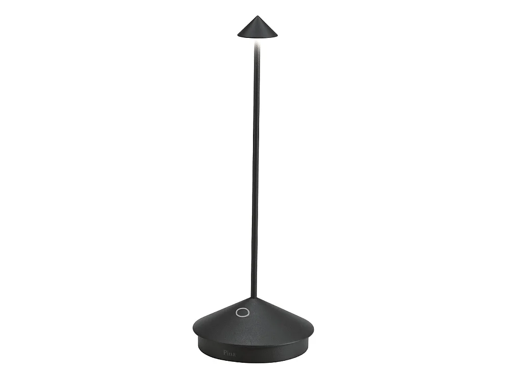 Lampe de table LED Pina Pro, noir mat, rechargeable et dimmable, sans fil, Safran, 2200-2700-3000K, IP54, autonomie 12 heures