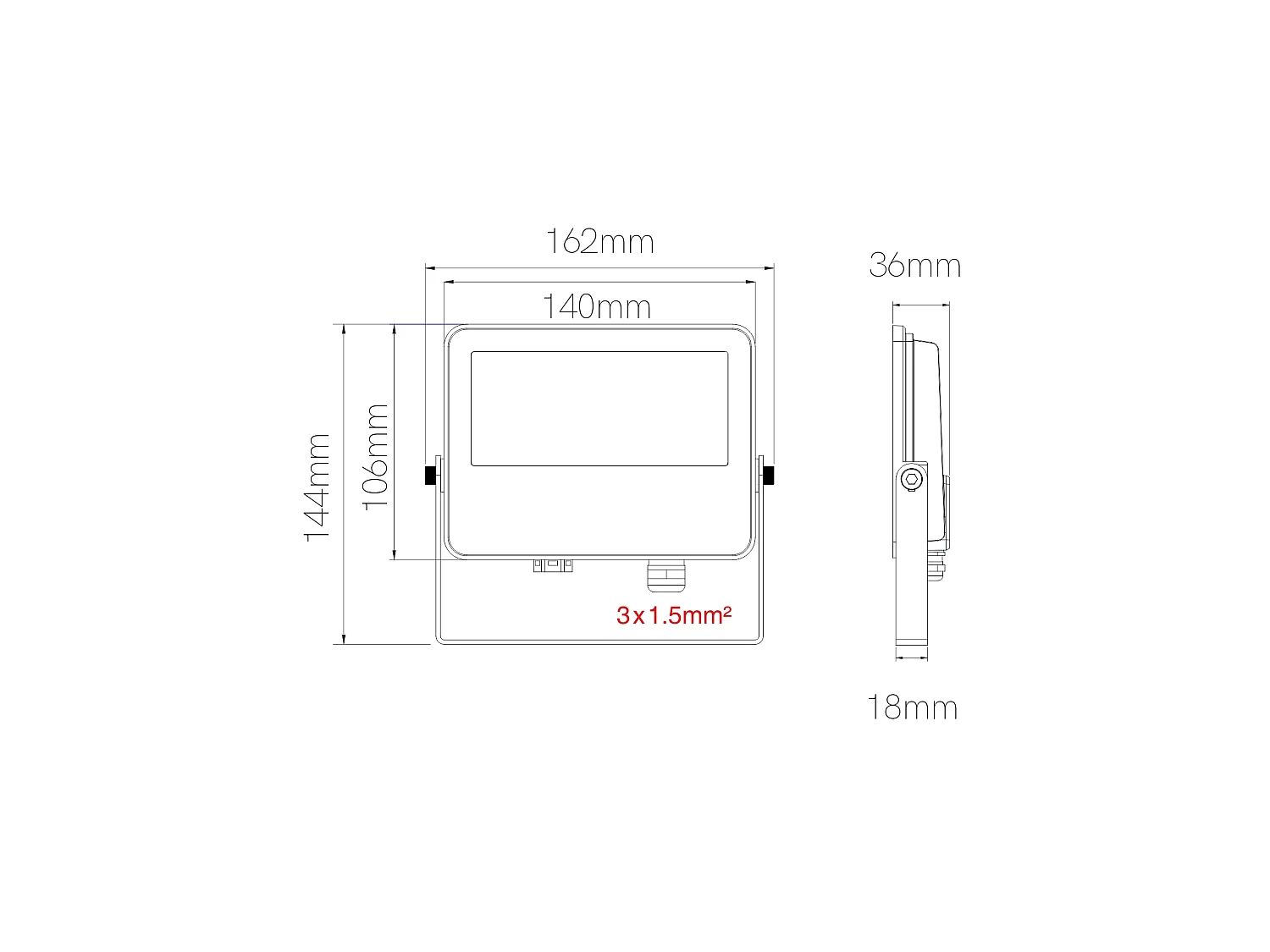 Projecteur LED extérieur SKY 20W CCT 3000K/4000K/5000K avec un faisceau de 115° et une structure en aluminium blanc signé Beneito & Faure.