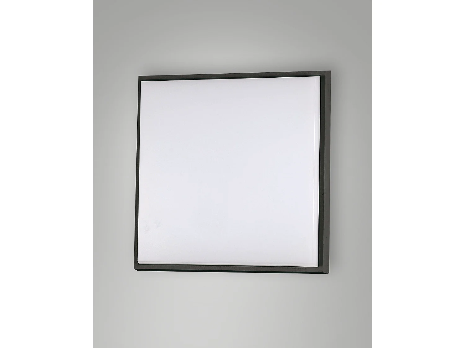 Plafonnier LED Carré Desdy 23W 2700lm 3000K IP54, Structure Aluminium et Polycarbonate Noir, Usage Intérieur et Extérieur, Code 3314-61-101