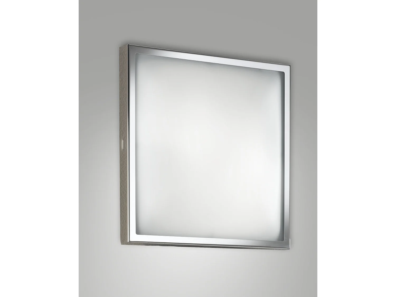 Osaka Plafonier LED 30x30 cm 12W 1100lm 3000K Branco Quente Crómio Estrutura em Metal e Vidro - Design Moderno para Iluminação de Interiores