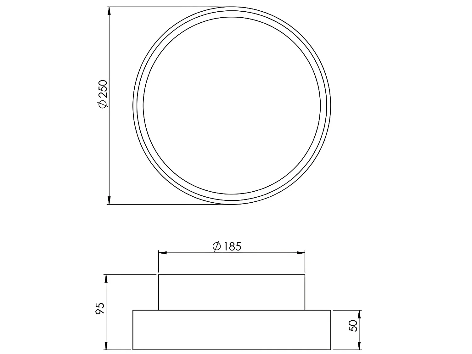 Hatton Plafonier LED E27 em Policarbonato Branco IP65 Ø250mm Candeeiro para Interior e Exterior Resistente às Intempéries Código 3226-61-102