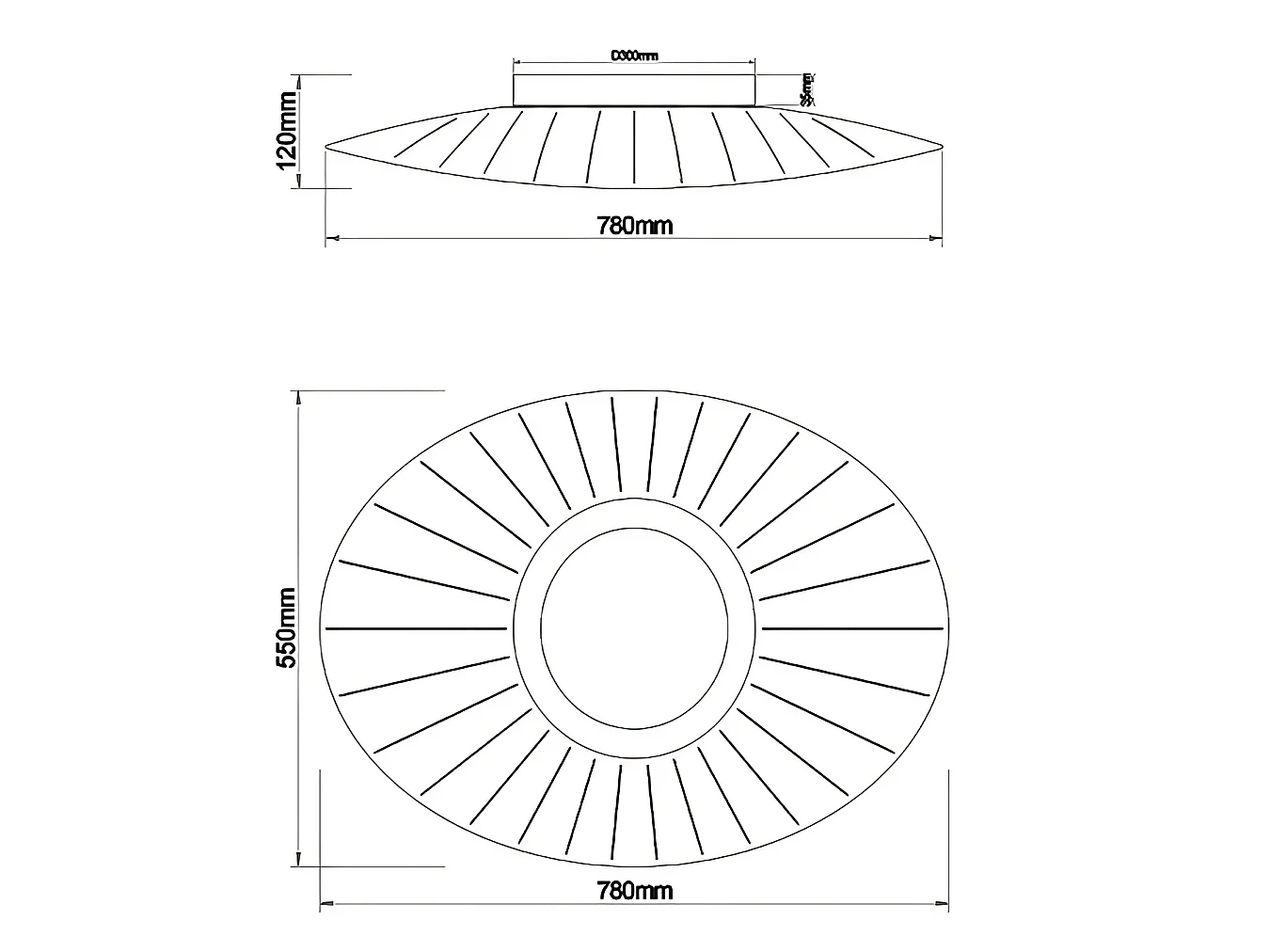 Plafonier Teto Vela LED Integrado 40W 5400lm 3000K Branco Quente Estrutura Metal e Metacrilato Branco 78x55cm Design Moderno e Elegante Classe 1