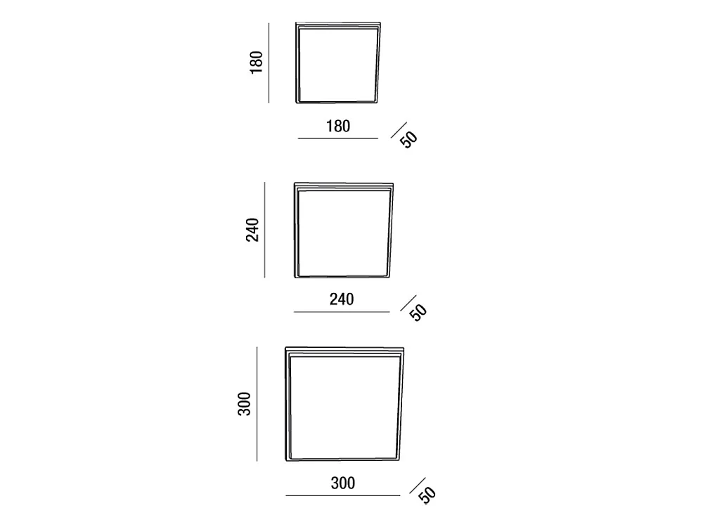 Desdy Quadratische LED-Deckenleuchte 23W 2700lm 3000K Warmweiß Metall- und weißer Polycarbonatrahmen IP54 Modernes Design 3314-61-102