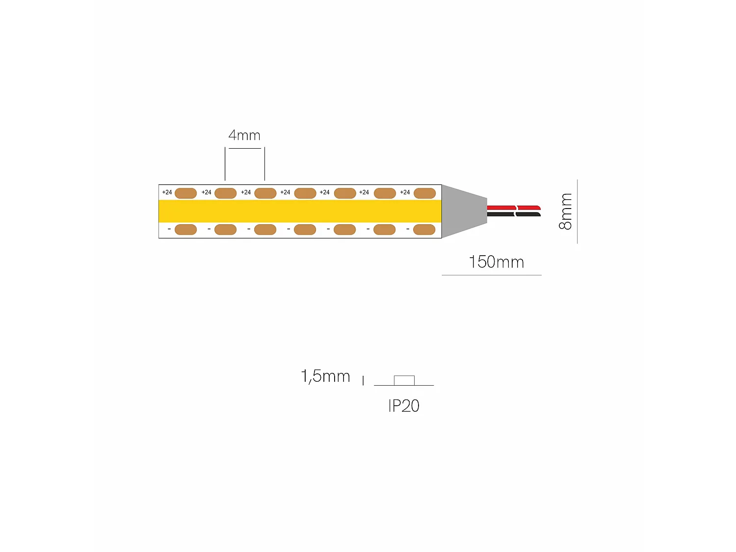 10m Fine Beneito & Faure LED-strip 24V 15W/m 3000K IP20 - Professionele oplossing voor lineaire verlichting met hoge lichtopbrengst