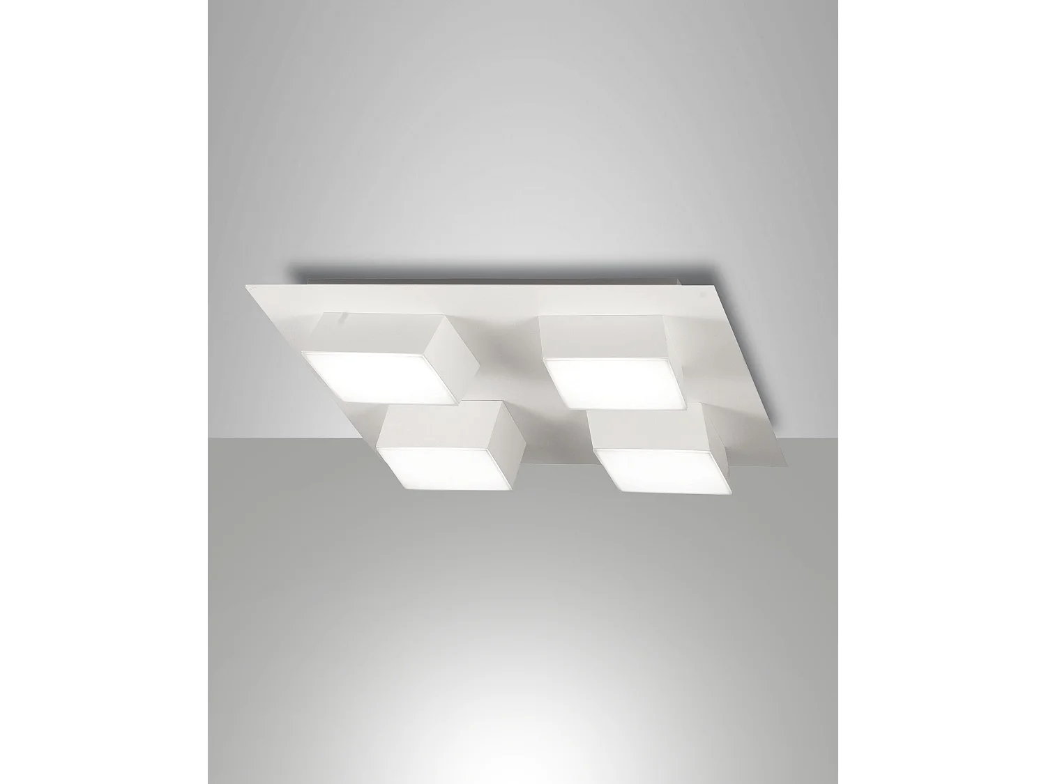 Lucas Plafonier LED Quadrado 48W 4160lm 3000K Branco - Estrutura em Metal e Metacrilato Regulável por Corte de Fase, Estilo Design Moderno IP20