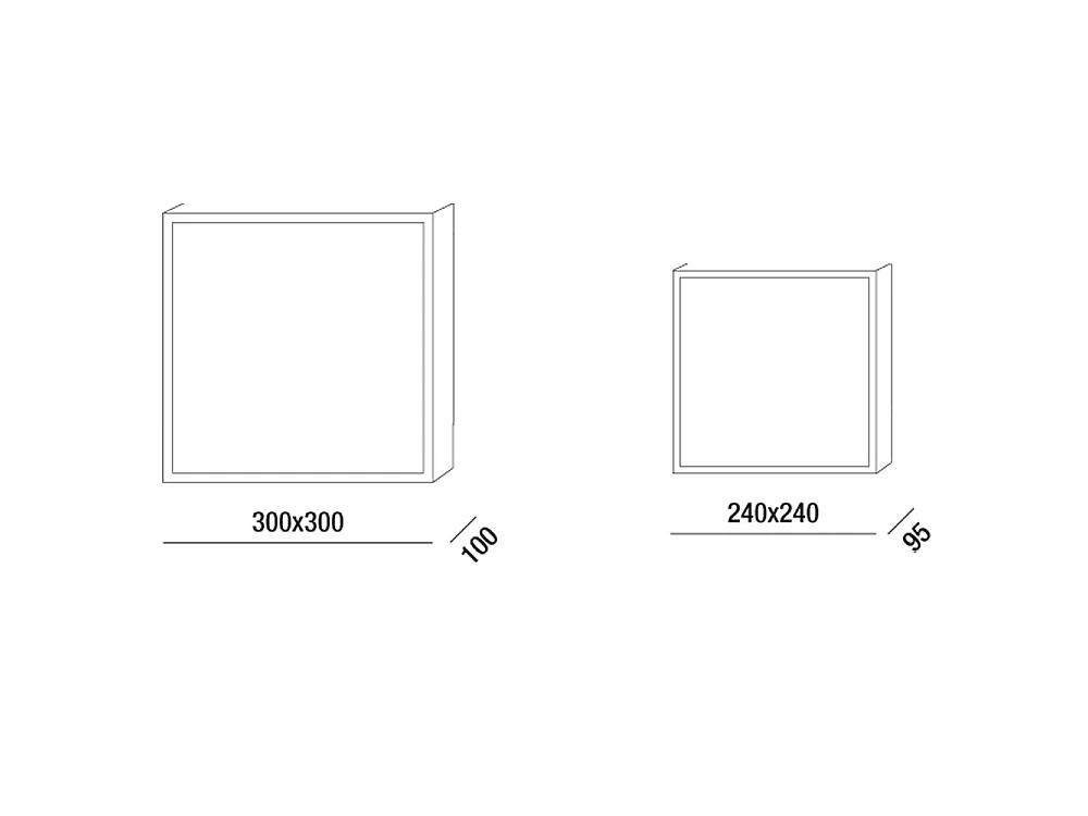 Oban Plafon LED 15W 1750lm 3000K Branco em Policarbonato IP65 - Fabricado na Itália, Design Quadrado Compacto e Resistente - Código: 3205-61-102