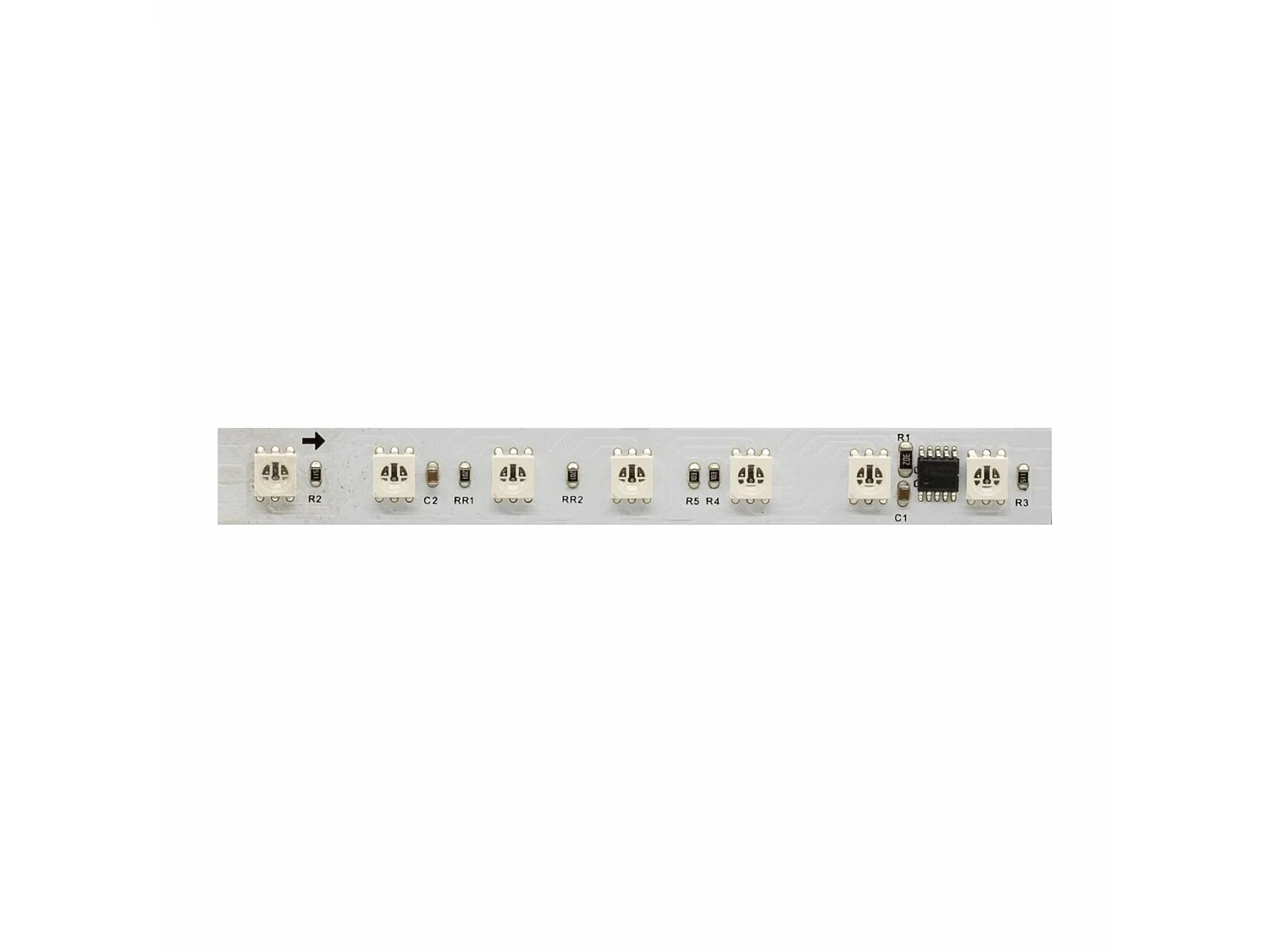 5 meter fijne LED-strip DMX-4 RGB 12W/m 24V IP67 met 70 LED's/m en pixel-voor-pixel aansturings-IC SM1851 voor dynamische effecten - Beneito & Faure
