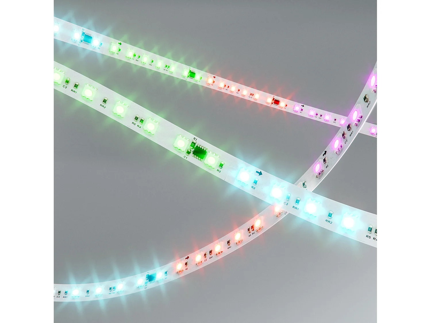 5 meter fijne LED-strip DMX-4 RGB 12W/m 24V IP67 met 70 LED's/m en pixel-voor-pixel aansturings-IC SM1851 voor dynamische effecten - Beneito & Faure