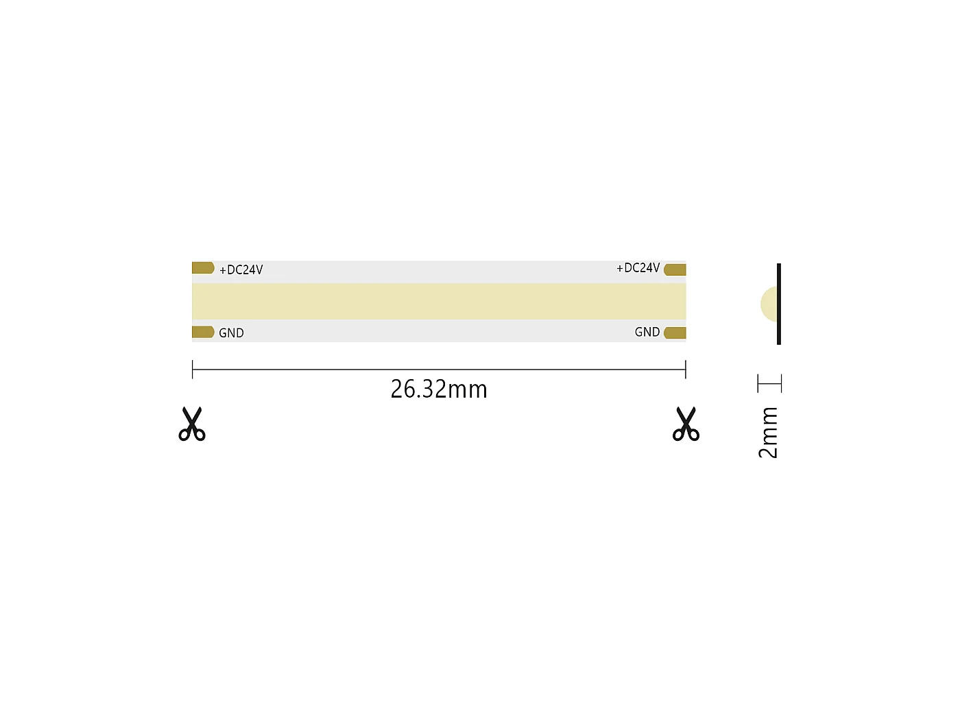 Alcapower LED-strip 5m 24V SOB-serie, 3000K, 15W/m, 2000lm/m, 528 LEDs/m, CRI90, IP20, hoogwaardige technologie voor lineaire verlichting