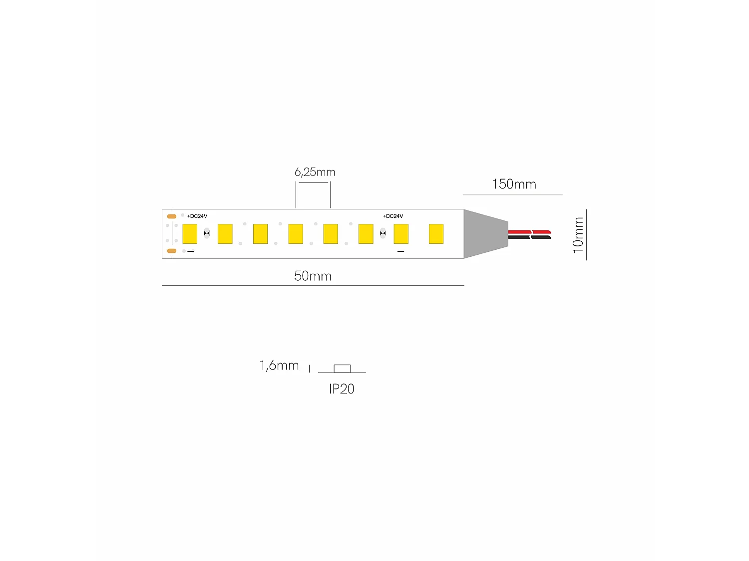 Beneito & Faure FINE 97 Serie 5m LED-strip, 24V, 10W/m, 2200K kleurtemperatuur, IP20 beschermingsklasse - Beneito & Faure