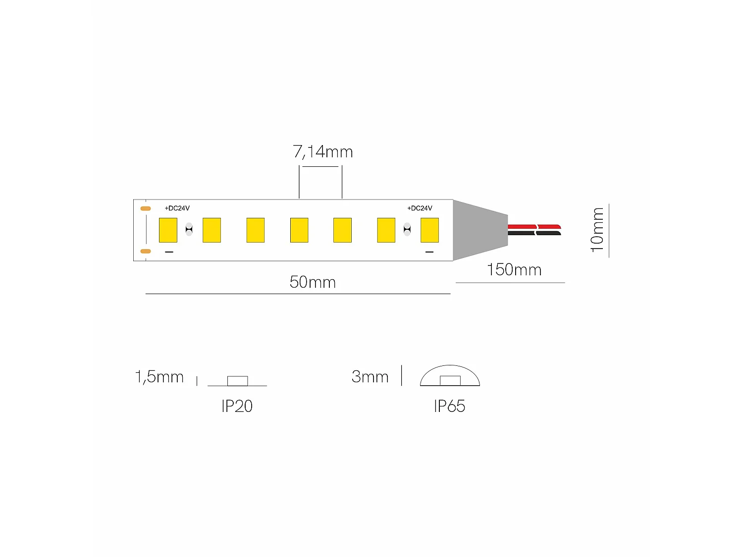 Beneito & Faure FINE LED-strip 25m, 9.6W/m, 4000K natuurlijk licht, IP20, hoge efficiëntie voor professionele lineaire verlichting en design.