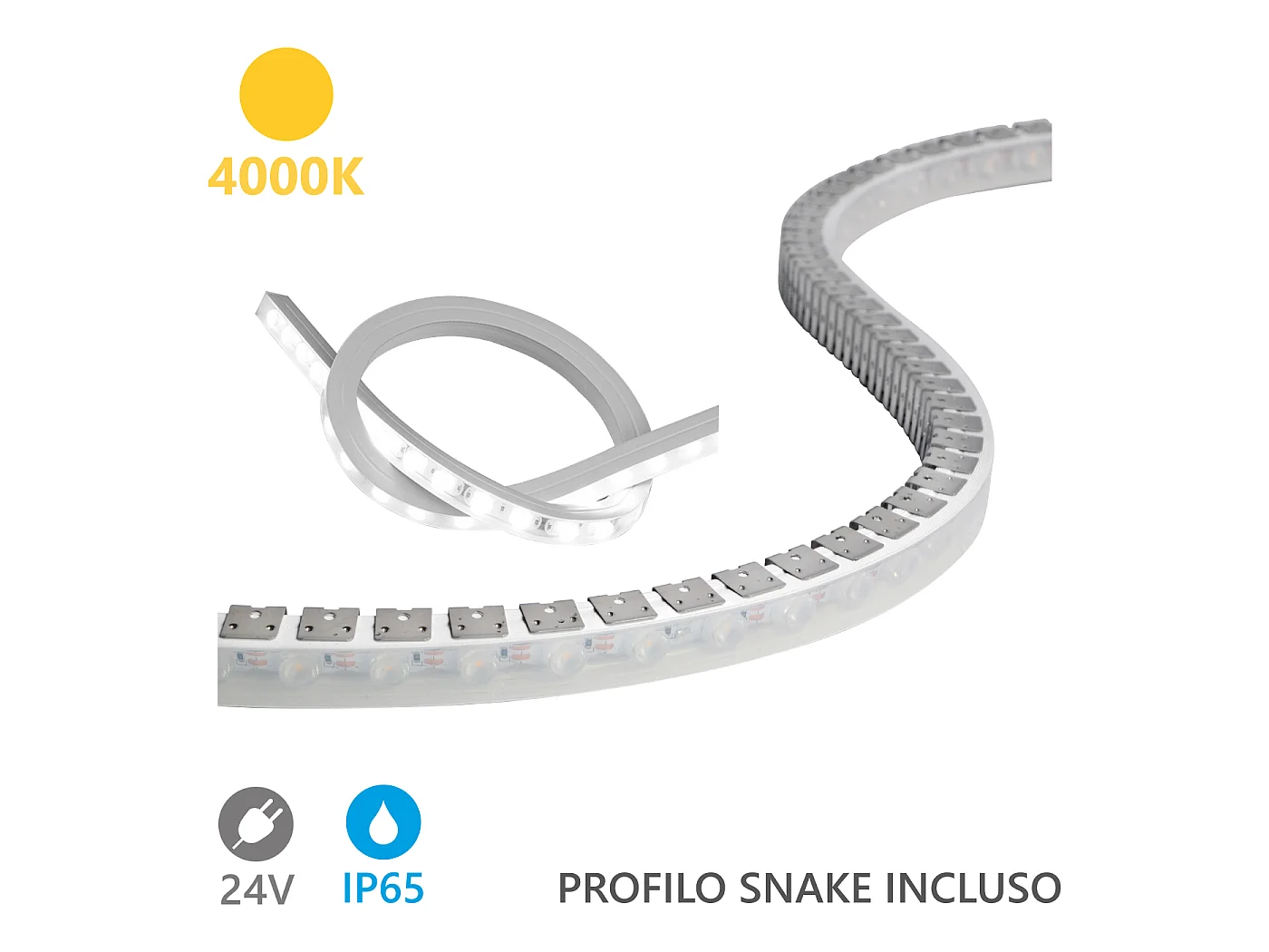 Alcapower Wall Washer Ledstrip 5m 24V 4000K 20W/m 1650lm/m IP65 Silicone CRI 90 Hoge Lichtopbrengst voor Architecturale Verlichting