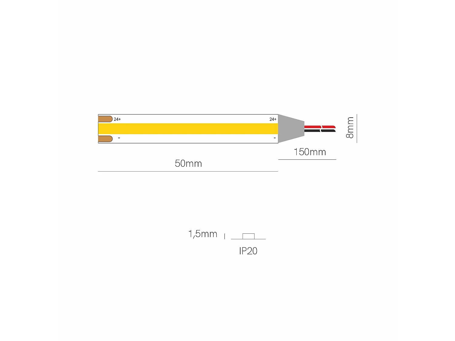 10m LED-strip Fine Series 24V 4000K Natuurlijk licht IP20 beschermingsklasse Hoogwaardige professionele LED-strip - Beneito & Faure