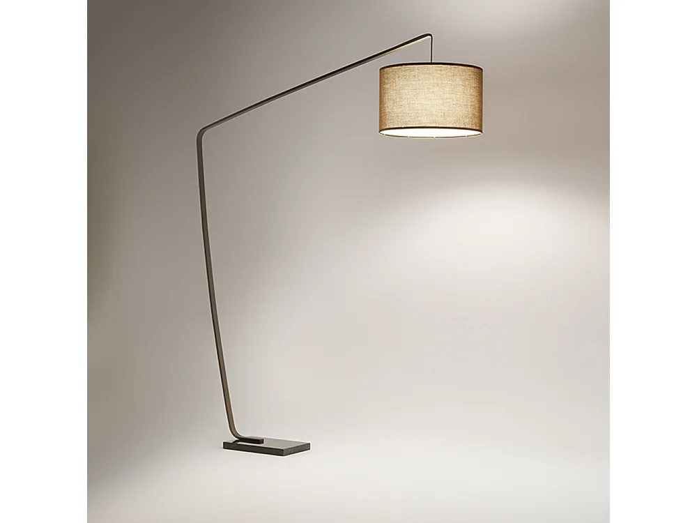 Candeeiro de Pé em Arco Metal Castanho Metalizado, Base em Mármore, Design Moderno, Altura 215 cm, Casquilho E27 Máx 40W - Perenz Iluminação