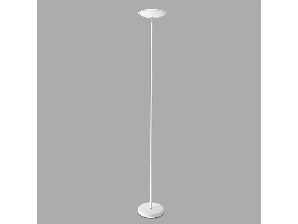 Lampadaire à LED 18W 1400Lm 3000K en métal blanc, luminaire de sol au design moderne et élégant pour intérieur, hauteur 180 cm - Perenz