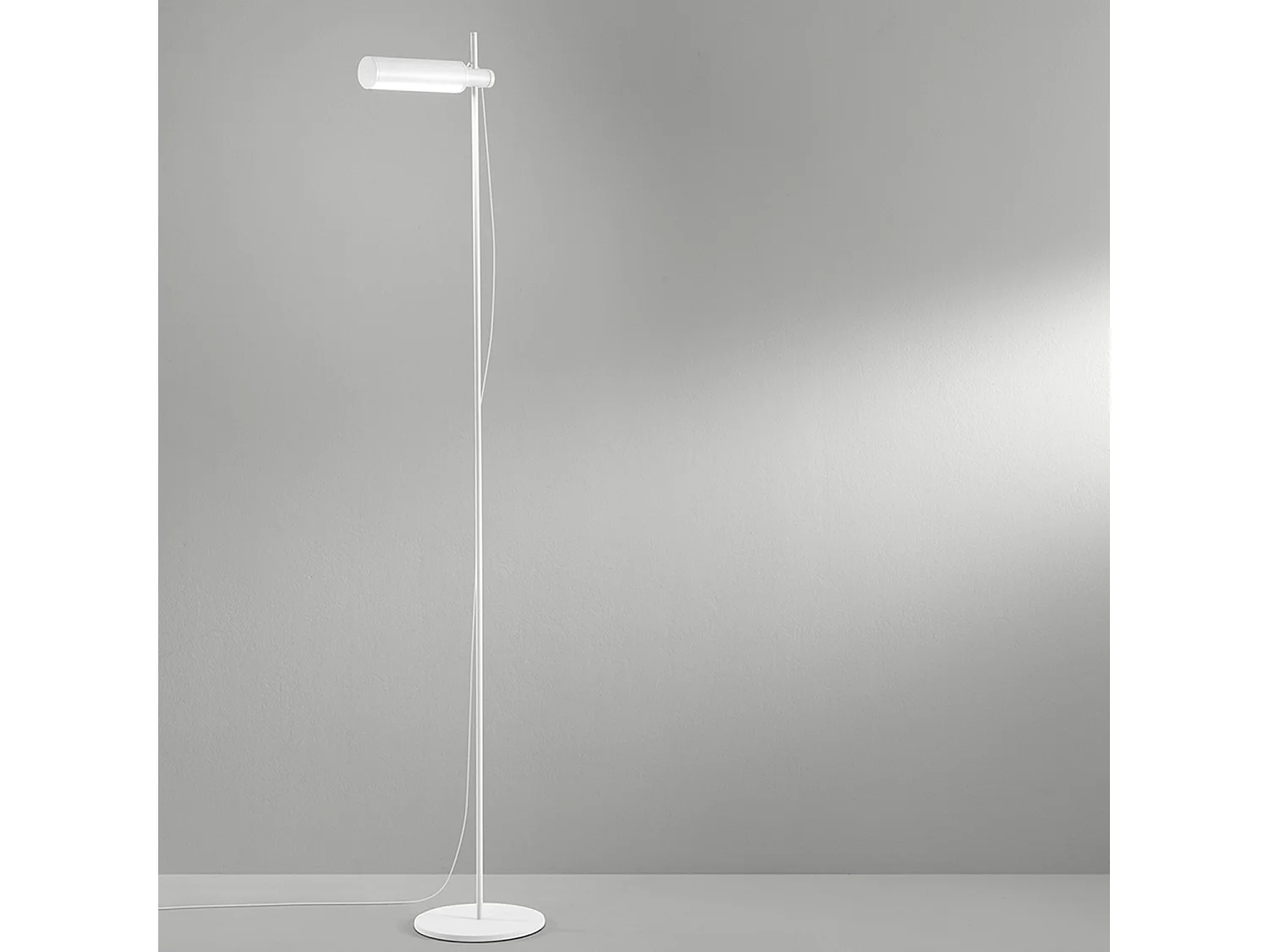 Lampadaire LED Moderne en Métal Blanc Mat, 24W, 3000K-6000K, Tête Orientable et Réglable, Design Minimaliste et Élégant - Perenz Éclairage Intérieur