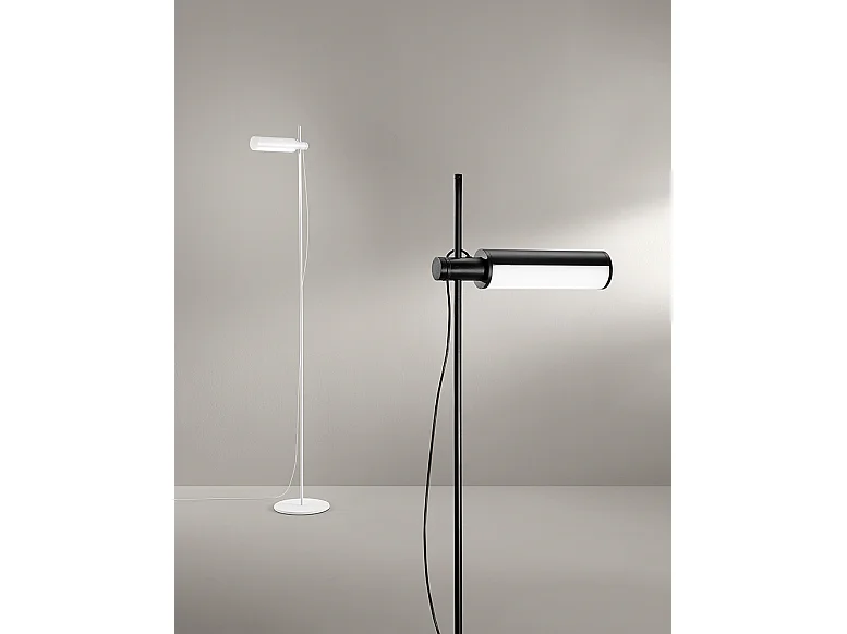 Lampadaire LED Moderne en Métal Blanc Mat, 24W, 3000K-6000K, Tête Orientable et Réglable, Design Minimaliste et Élégant - Perenz Éclairage Intérieur