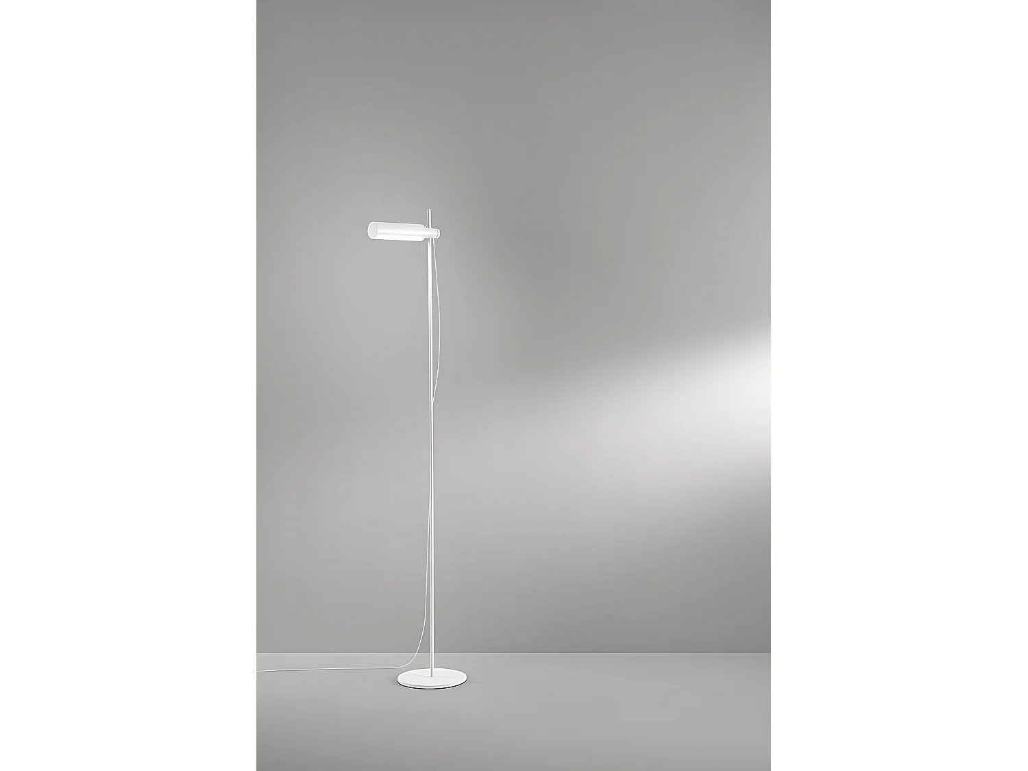 Candeeiro de Pé LED Moderno em Metal Branco Mate, 24W, 3000K-4000K-6000K, Cabeça Orientável e Ajustável, Design Minimalista e Elegante - Perenz