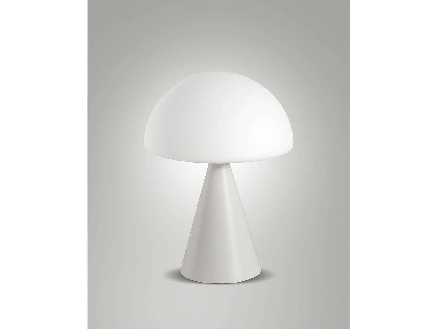 Lámpara de mesa LED Blip de 7 W con control táctil y tecnología CCT de 2700 K a 4000 K, estructura metálica y cristal soplado, color blanco - Blip