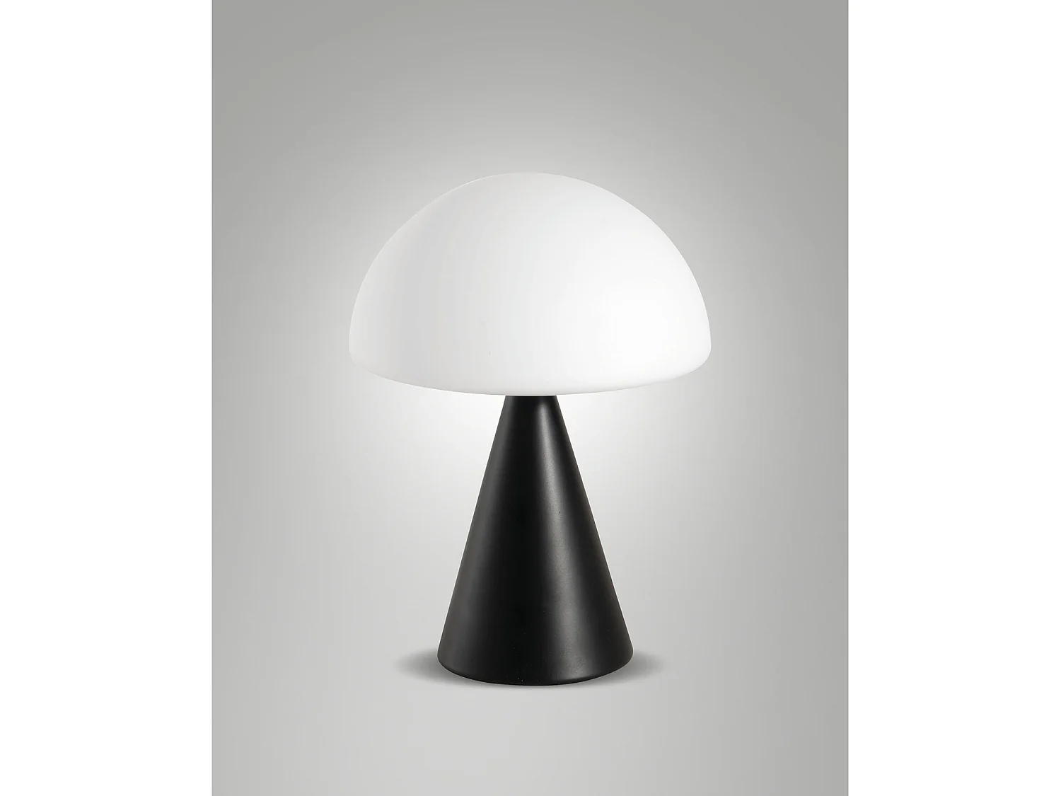 Lámpara de mesa LED Blip de 7 W con control táctil y tecnología CCT de 2700 K a 4000 K, estructura metálica y cristal soplado, color negro - Blip