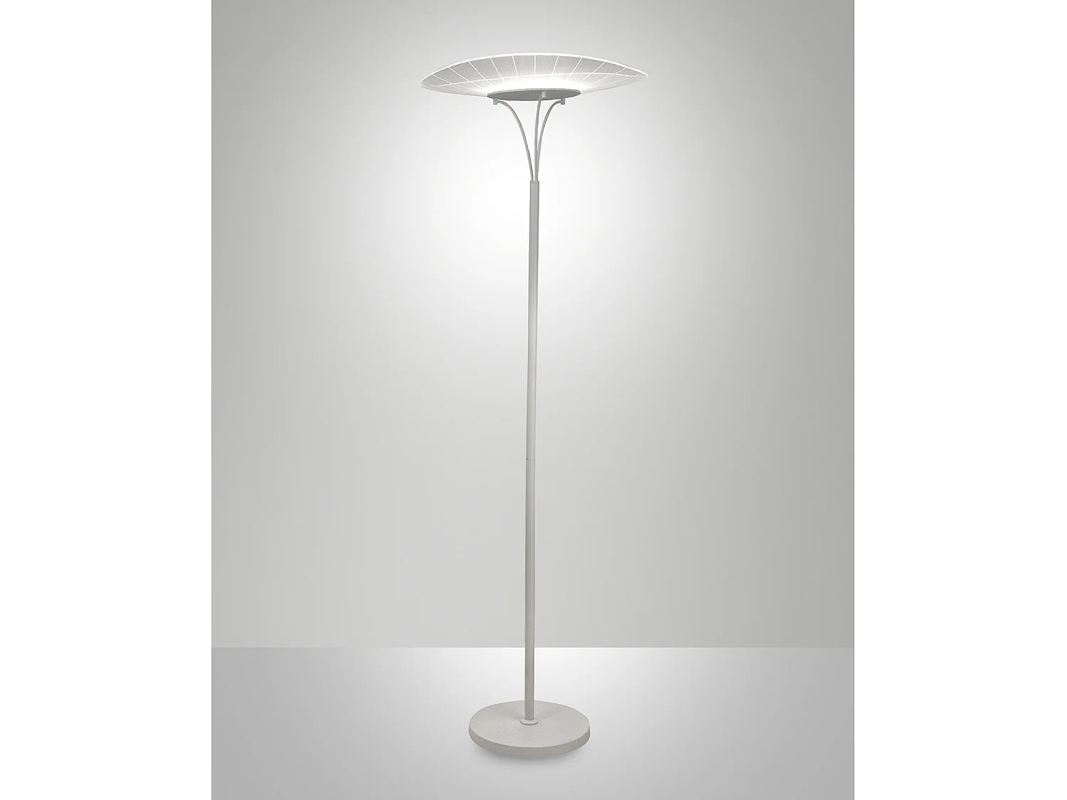 Lámpara de pie Vela LED integrada 24W 2180lm 3000K Blanca Estructura de metal y metacrilato, diseño moderno y elegante Altura 175cm