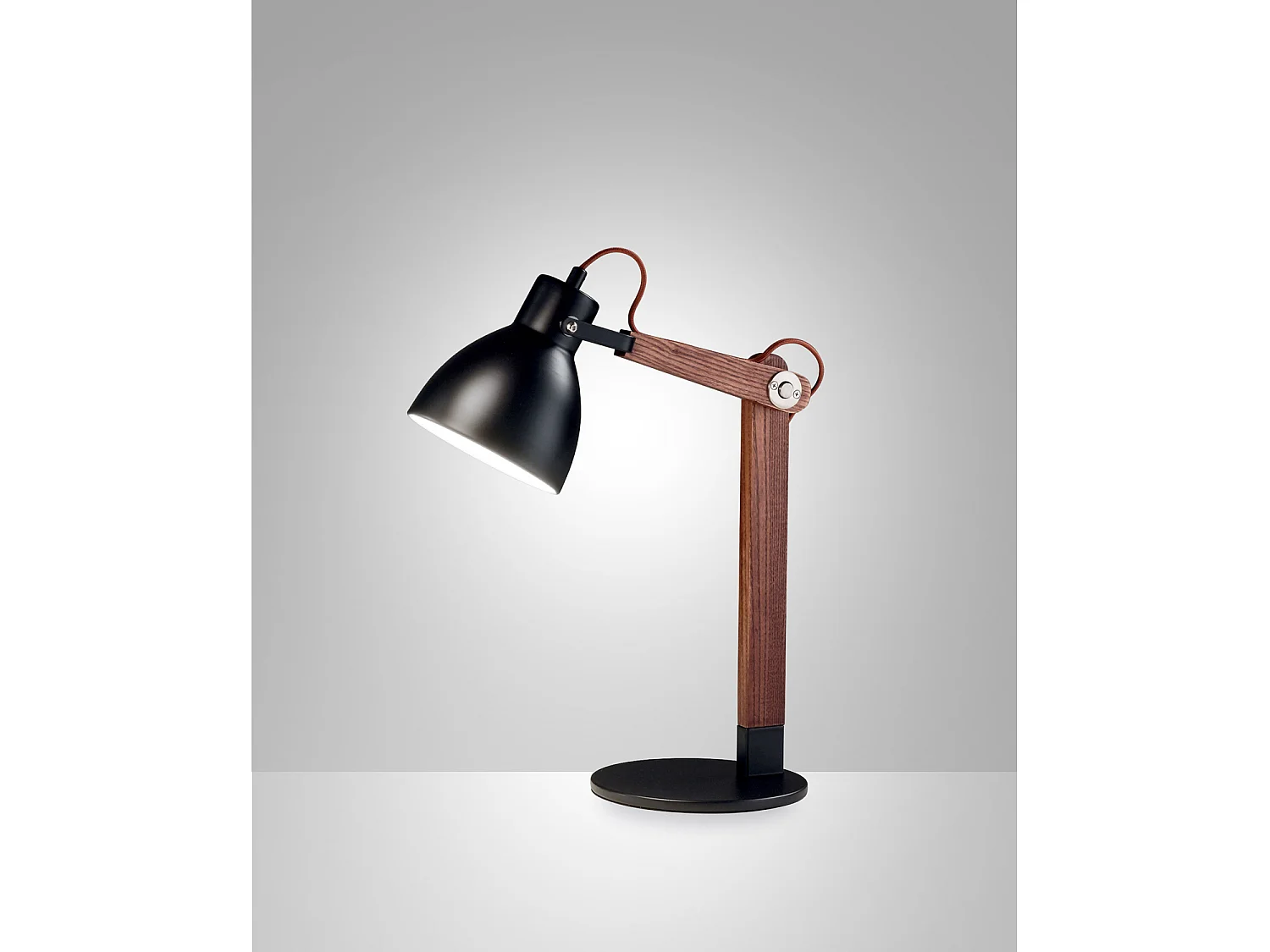 Lámpara de mesa de escritorio moderna de madera diseño nórdico Sveva-T - Negro